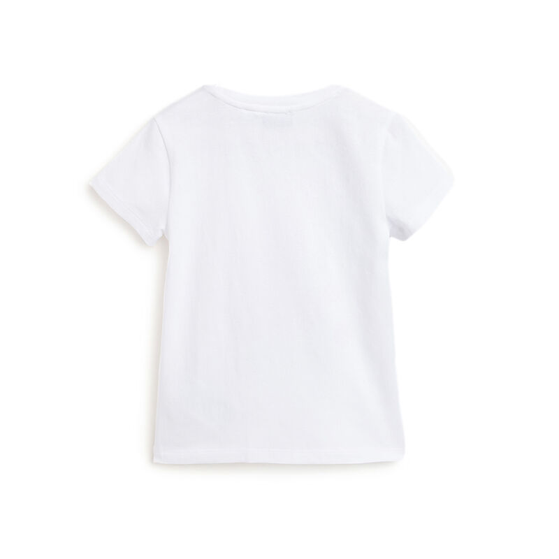 Girls White Printed Outfit with Short Pants image number 1